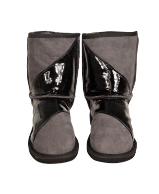 Diagonal Short Patent Grey