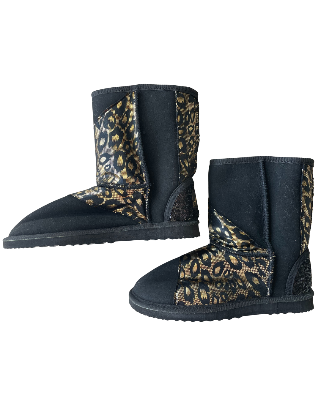 Diagonal Leopard Short Boot