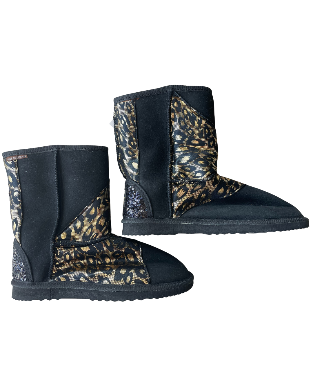 Diagonal Leopard Short Boot