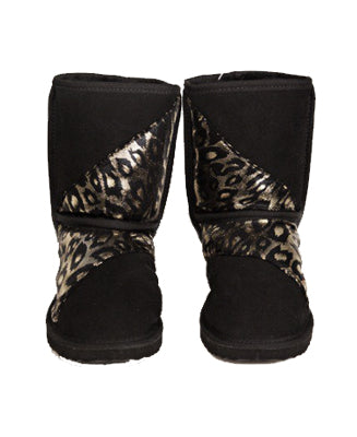 Diagonal Leopard Short Boot